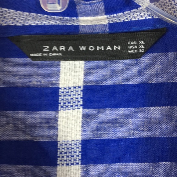 Zara Woman Blue Plaid Dress X-Large - Picture 5 of 15